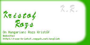 kristof rozs business card