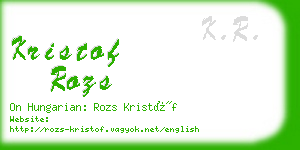 kristof rozs business card